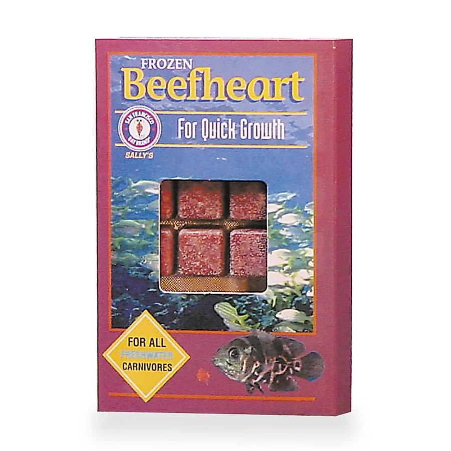PetSmart Sally's Frozen Beefheart Fish Food by San Francisco Bay Brand – Premium Aquatic Pet Nutrition