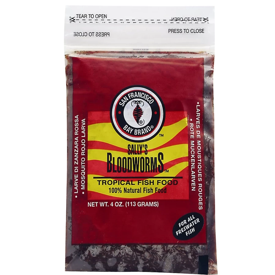 PetSmart Sally's Frozen Bloodworms - Premium Fish Food by San Francisco Bay Brand