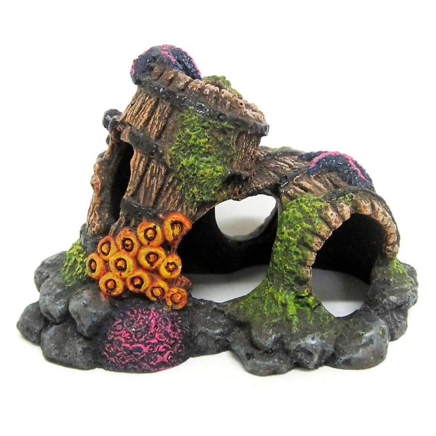PetSmart Top Fin Barnacle Barrel Decorative Aquarium Cave for Fish Tank Habitat
