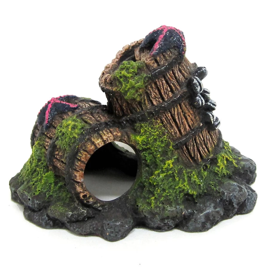 PetSmart Top Fin Barnacle Barrel Decorative Aquarium Cave for Fish Tank Habitat