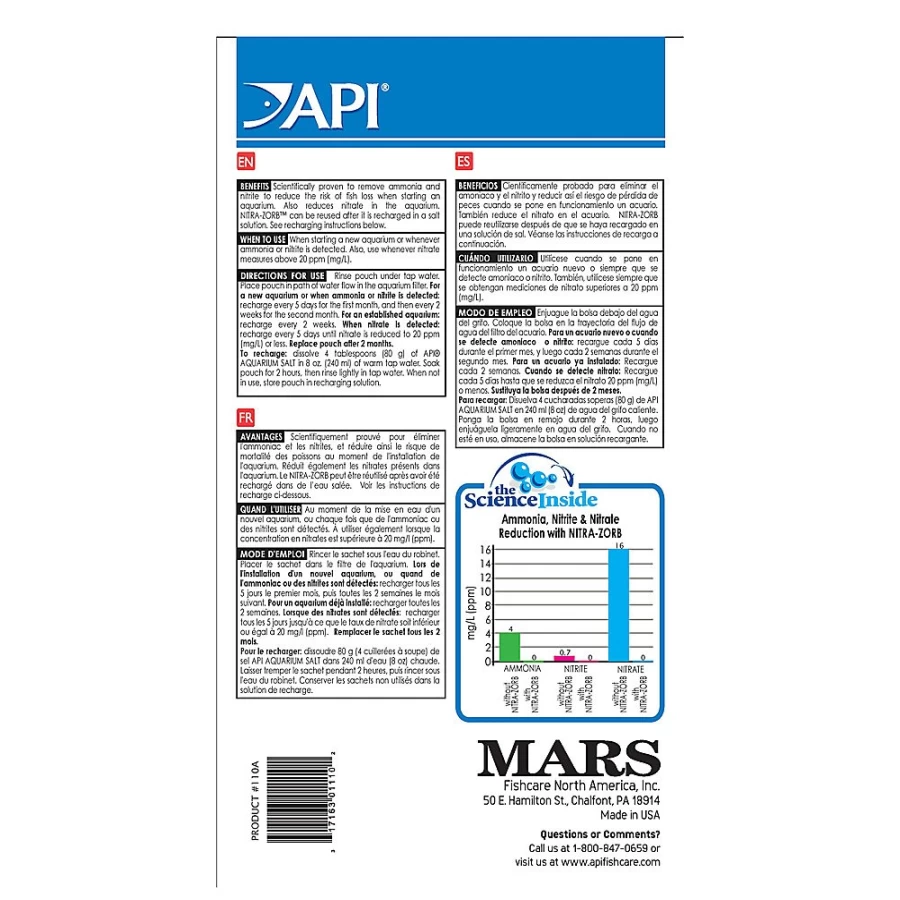 PetSmart API Nitra-Zorb Premium Aquarium Filter Media for Superior Water Clarity & Nitrate Control