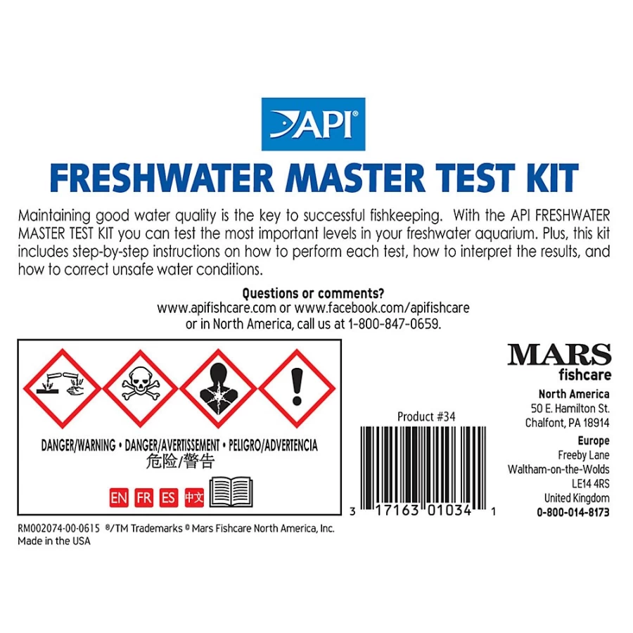 PetSmart API Freshwater Aquarium Test Kit - Accurate Water Testing for pH, Ammonia, Nitrite, Nitrate
