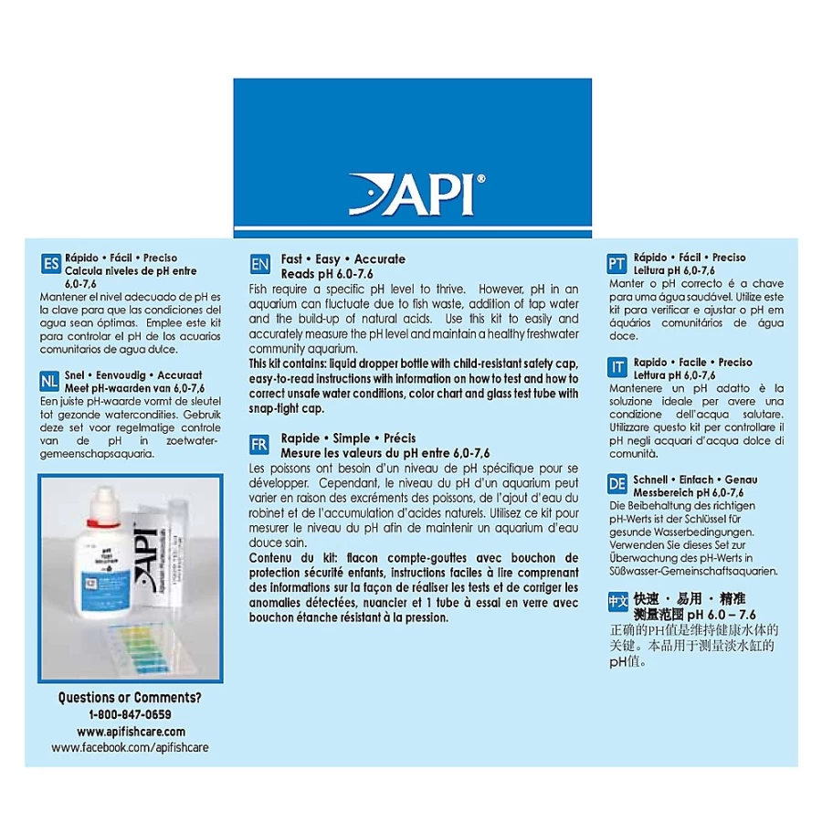 PetSmart API Freshwater Aquarium pH Test Kit - Mini Water Testing for Accurate pH Levels