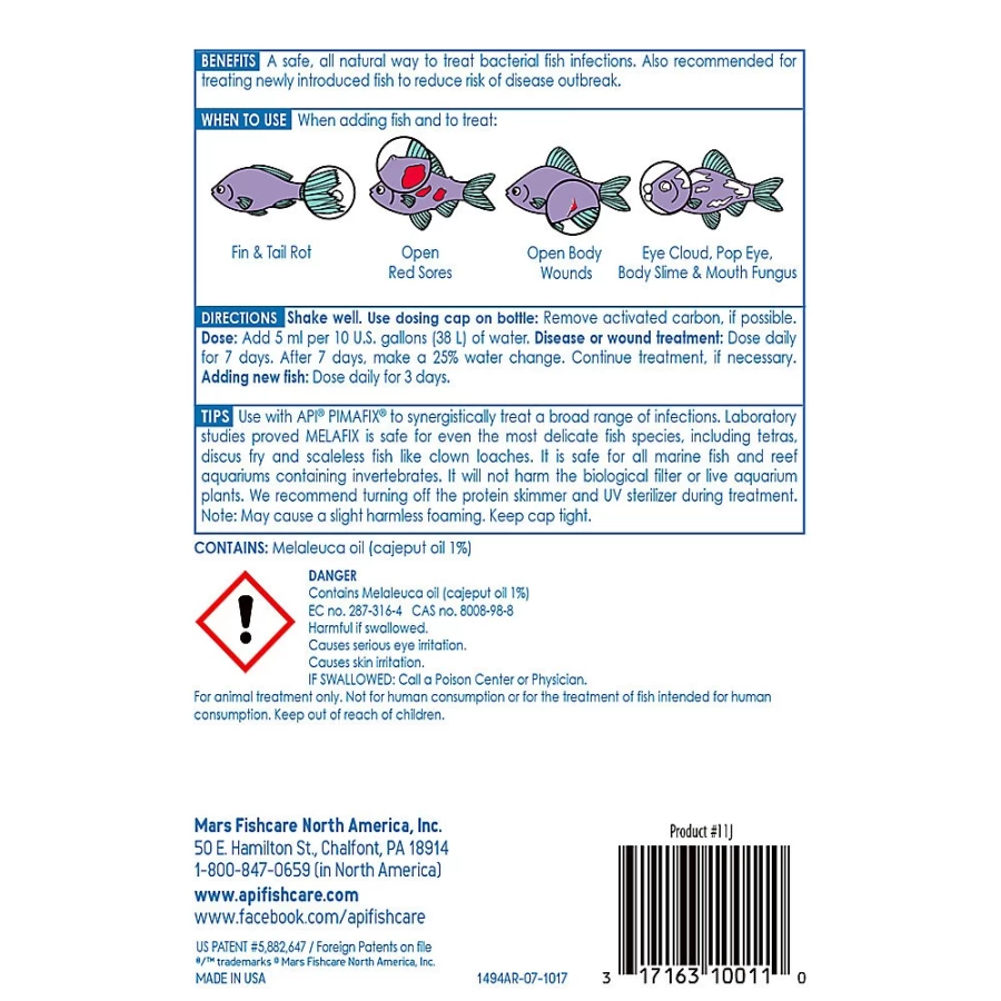 PetSmart API Melafix Freshwater Fish Treatment for Bacterial Infections & Fin Repair