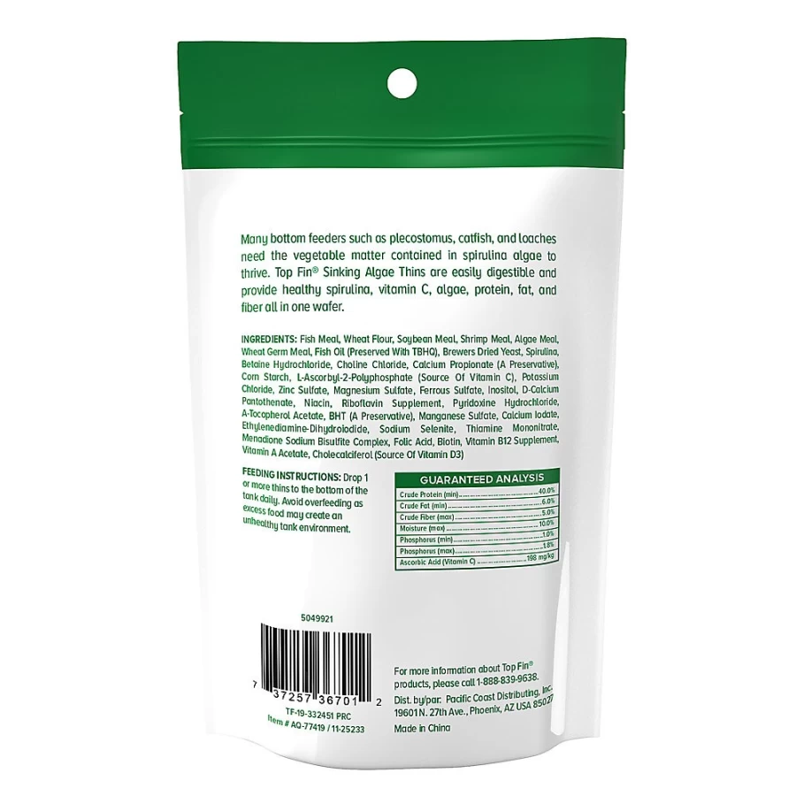PetSmart Top Fin Algae Thins - Premium Algae-Based Fish Food for Healthy Aquatic Pets
