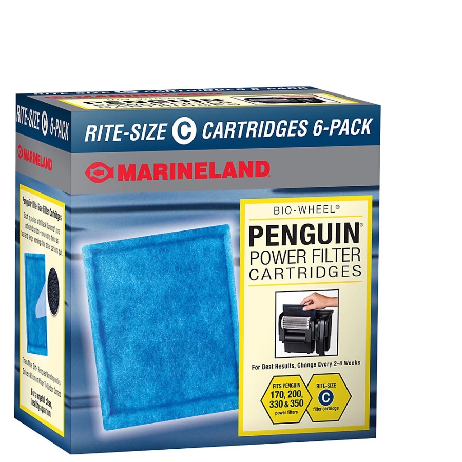 PetSmart Marineland Penguin Power Filter Cartridges, Size C, Replacement for Rite-Temp Aquarium Filters