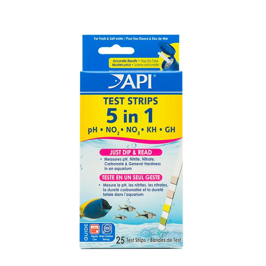 PetSmart API 5-in-1 Aquarium Water Test Strips for Freshwater & Saltwater Fish Tanks