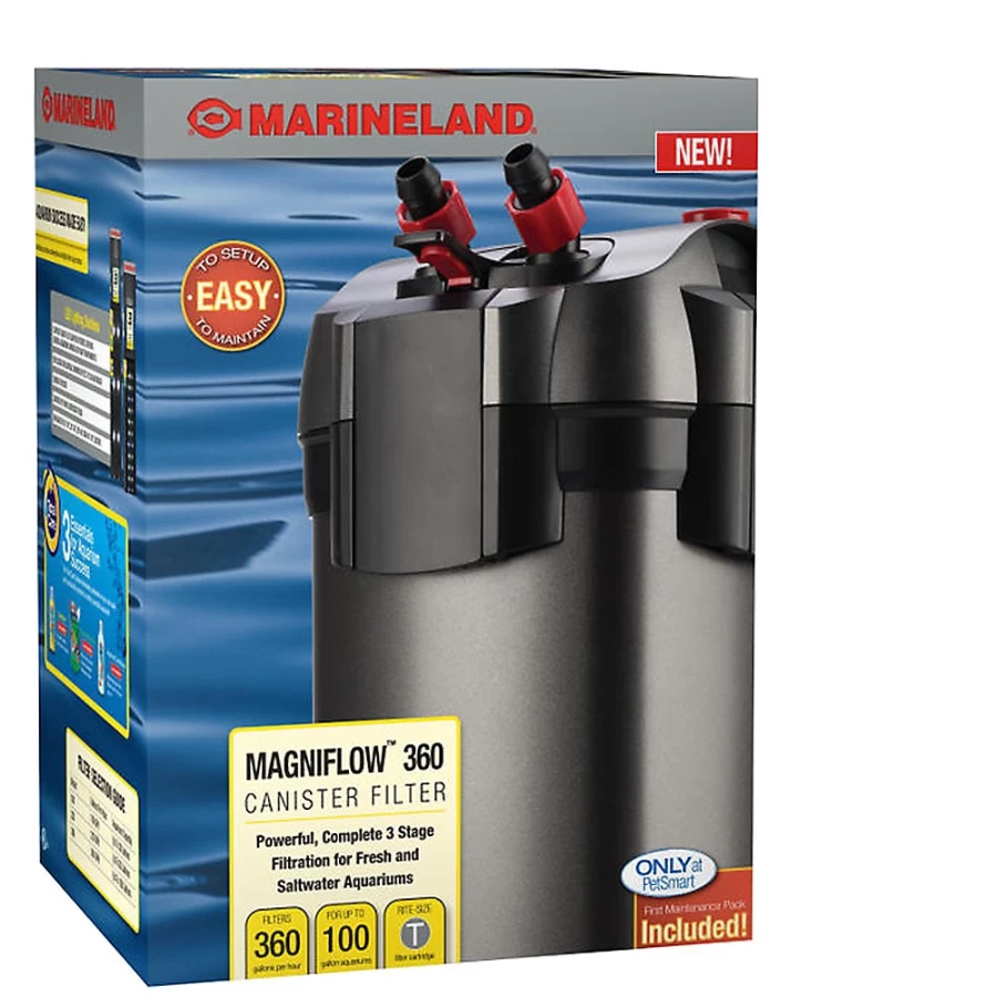 PetSmart Marineland C360 Premium Canister Filter for Aquariums – High-Capacity 360 GPH Filtration System