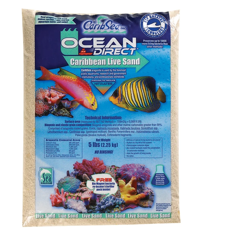 PetSmart CaribSea Ocean Direct Natural Live Sand for Saltwater Aquariums, Caribbean Reef Substrate