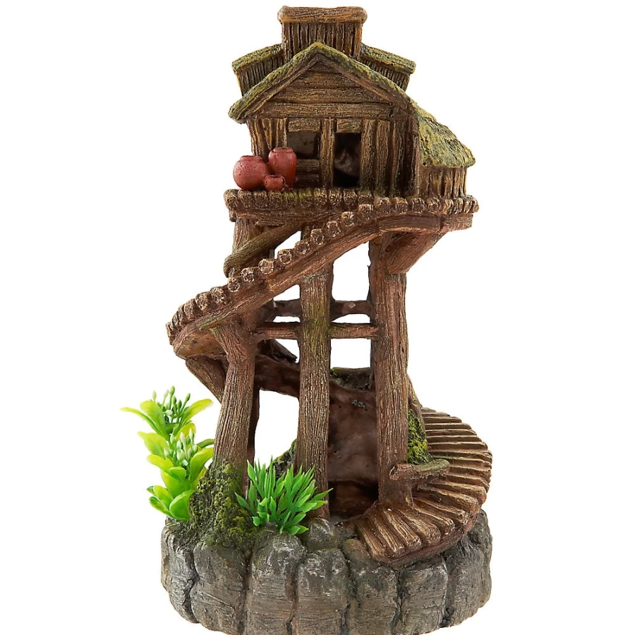 PetSmart Top Fin Tree House Aquarium Decoration - Unique Fish Tank Ornament for Aquatic Pets