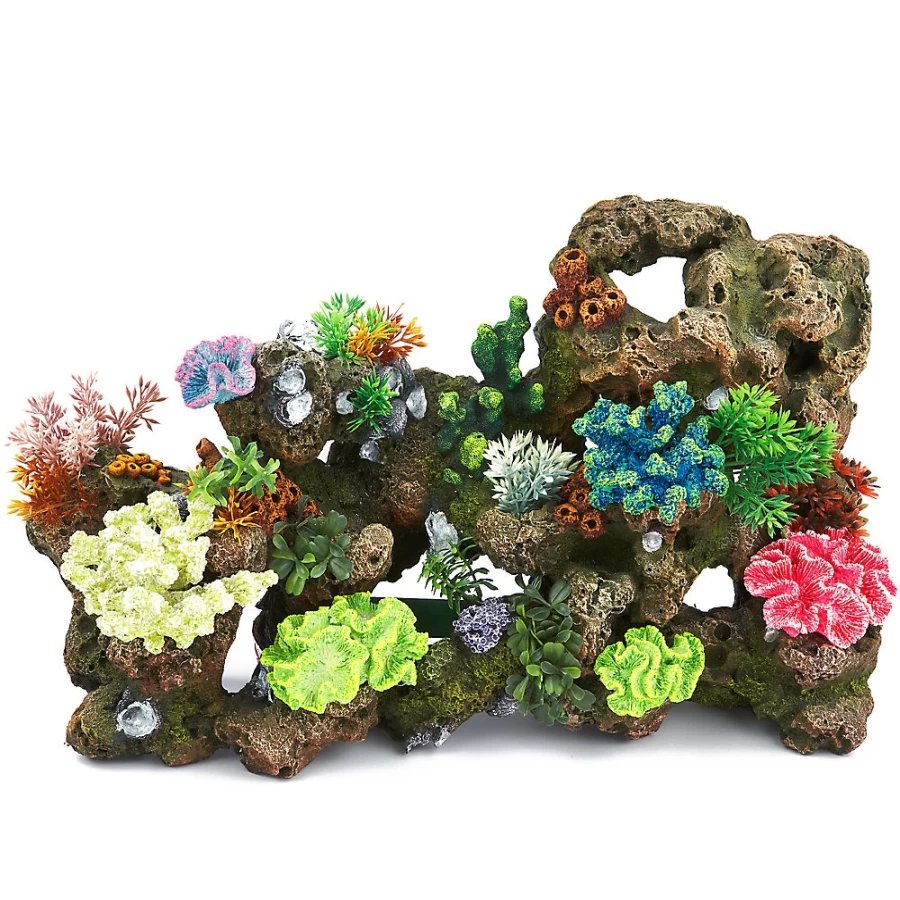PetSmart Top Fin StoneCoral Bubbler Aquarium Decoration with Air Pump for Fish Tank Bubbling Effect