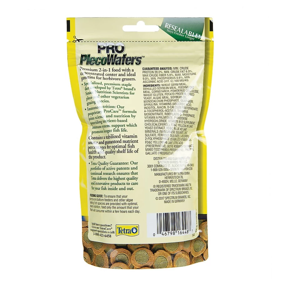 "PetSmart Tetra Pro Pleco Wafers - High Protein Algae Fish Food for Bottom Feeders"