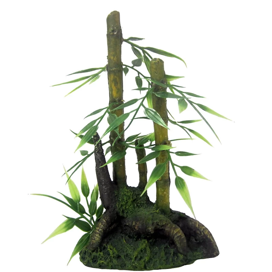 PetSmart Top Fin Artificial Bamboo Aquarium Plant - 4 Inch Tall, Realistic Fish Tank Decor, Safe for Freshwater & Saltwater