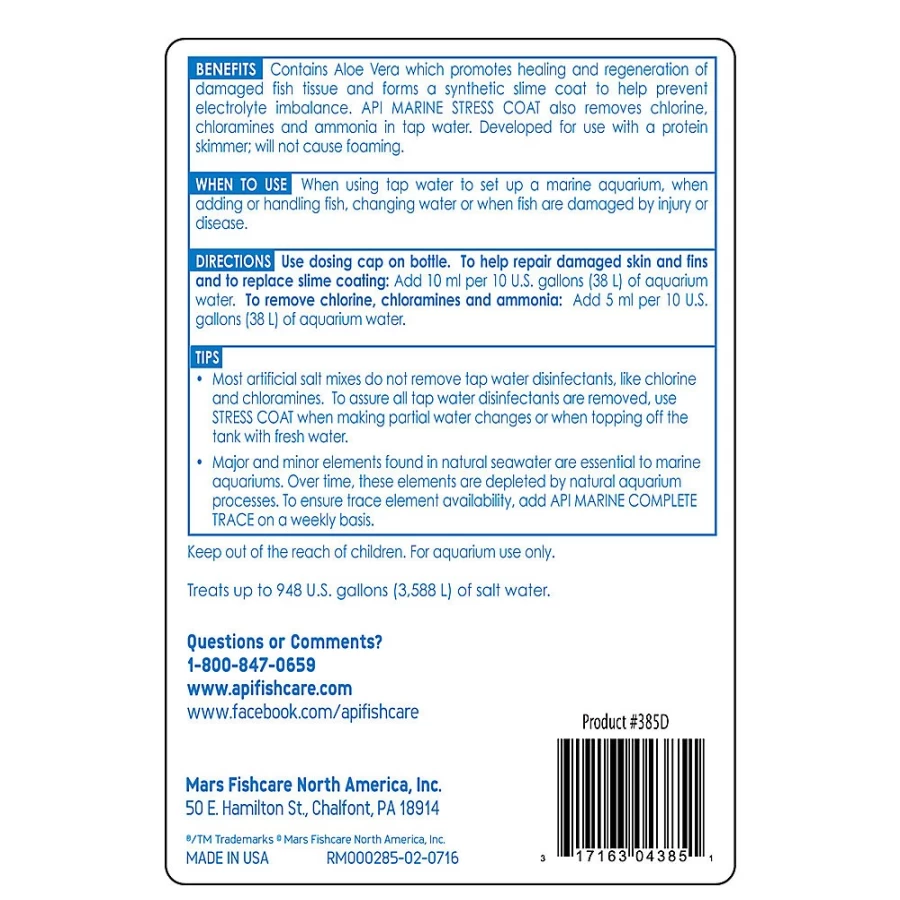 PetSmart API Marine Stress Coat Water Conditioner for Aquarium Fish Care