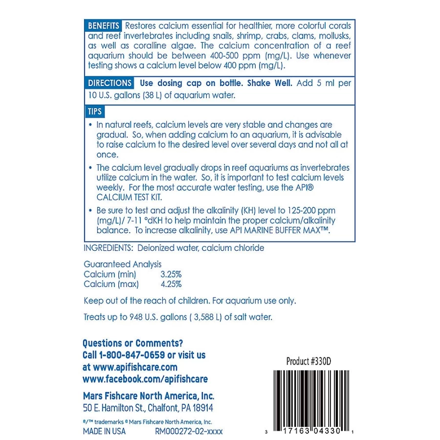 PetSmart API Marine Calcium Reef Aquarium Supplement for Optimal Coral Growth