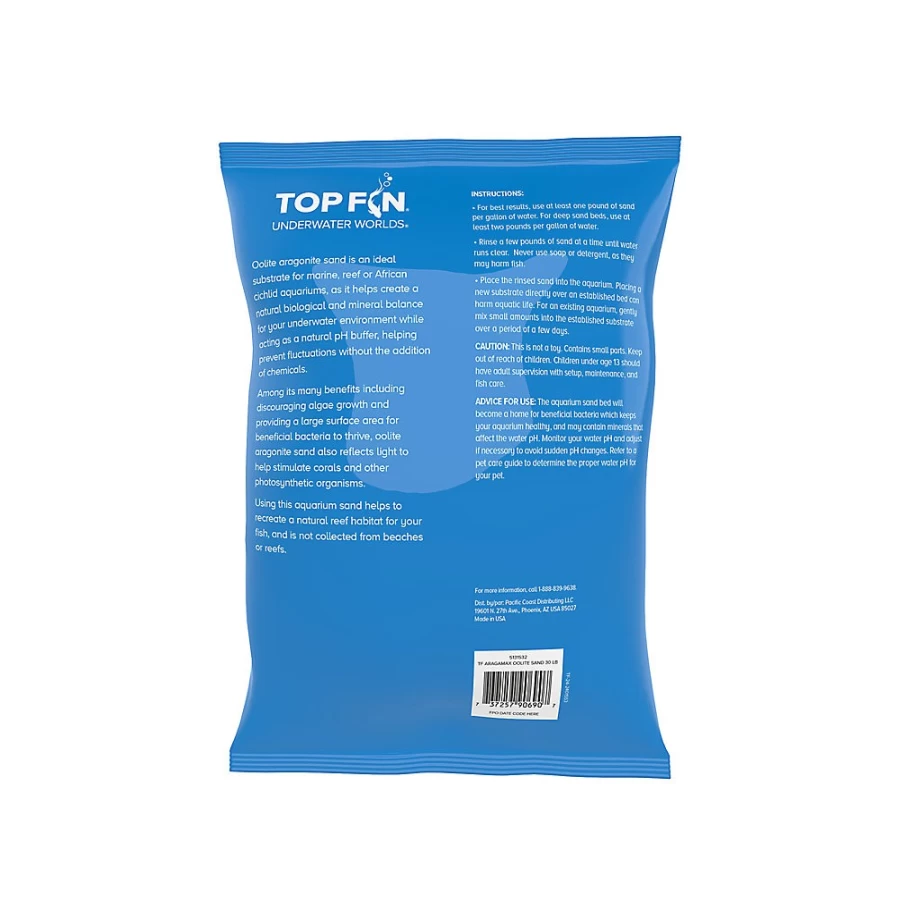 PetSmart Top Fin Aragonite Aragamax Oolite Sand for Aquariums - Premium Marine Substrate