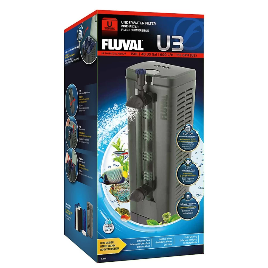 Fluval Underwater 3 Filter - Submersible Aquarium Filter by PetSmart for Clean & Healthy Fish Tanks