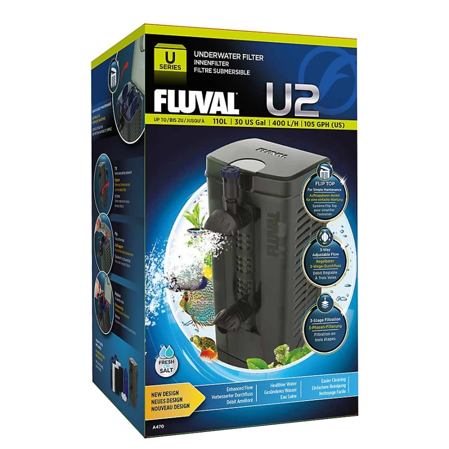 Fluval Underwater 2 Filter - Submersible Aquarium Filter by PetSmart for Clean & Healthy Fish Tanks