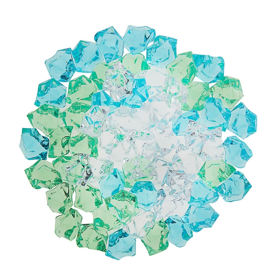 PetSmart Top Fin Green & Blue Acrylic Crystal Aquarium Decor - Vibrant Fish Tank Ornament