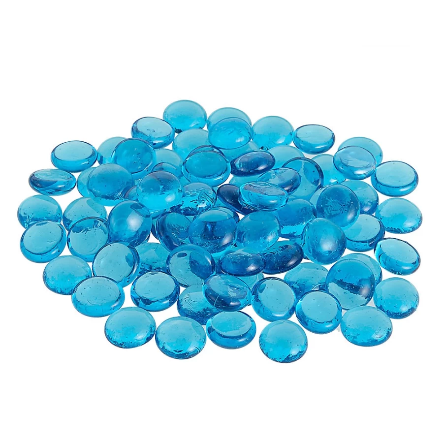 PetSmart Top Fin Smooth Glass Gem Aquarium Decor - Vibrant Blue Stones for Fish Tank