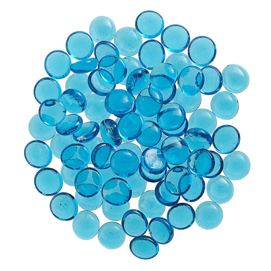 PetSmart Top Fin Smooth Glass Gem Aquarium Decor - Vibrant Blue Stones for Fish Tank