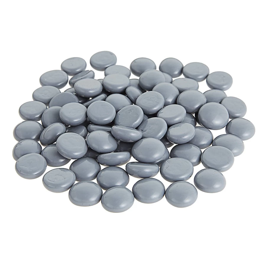 PetSmart Top Fin Smooth Glass Gem Aquarium Decor - Silver Stones for Fish Tank