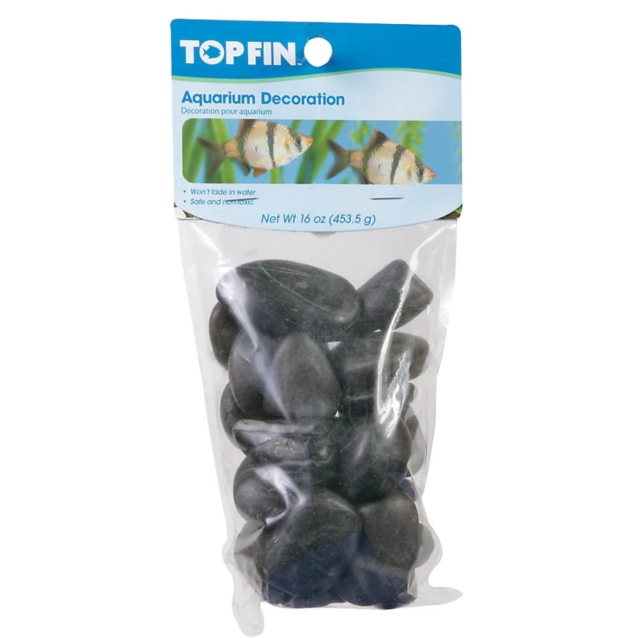 PetSmart Top Fin Black River Rock Aquarium Decor for Fish Tanks
