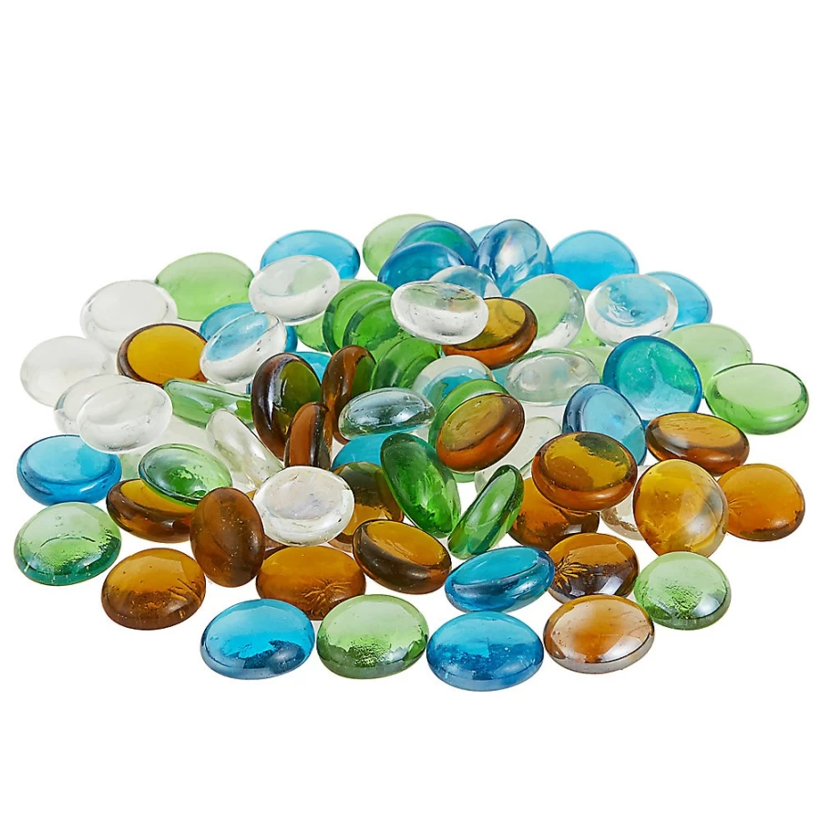 PetSmart Top Fin Blue Mix Smooth Glass Gems for Aquarium Decor
