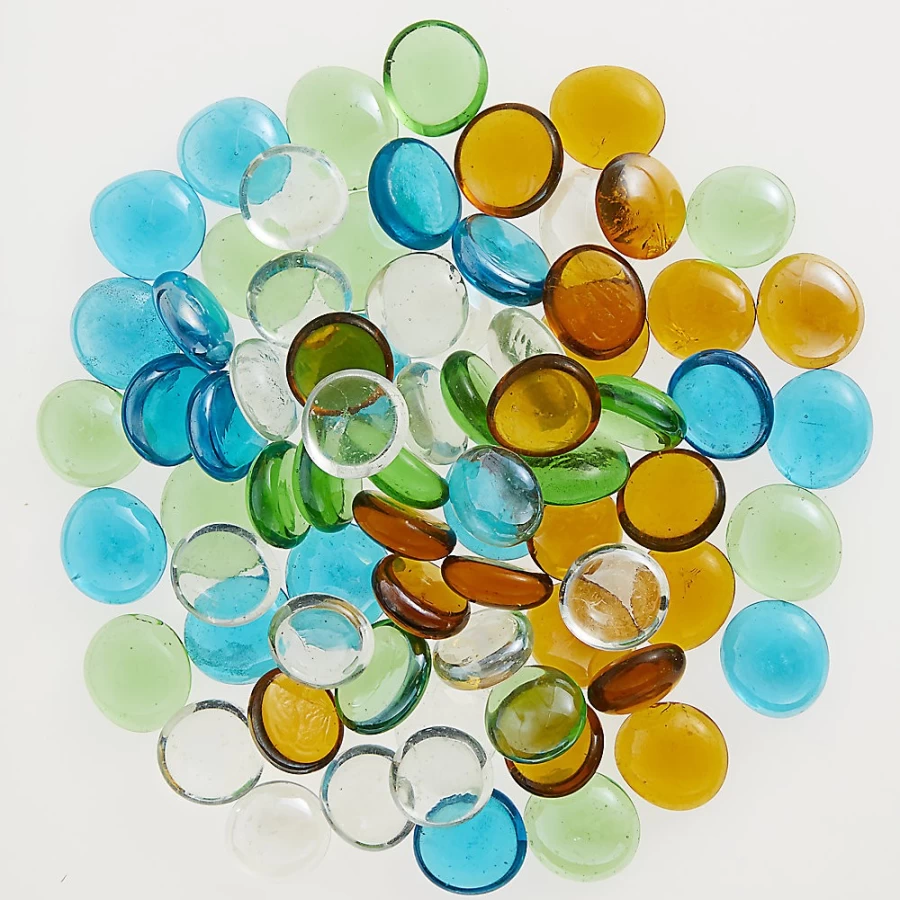PetSmart Top Fin Blue Mix Smooth Glass Gems for Aquarium Decor