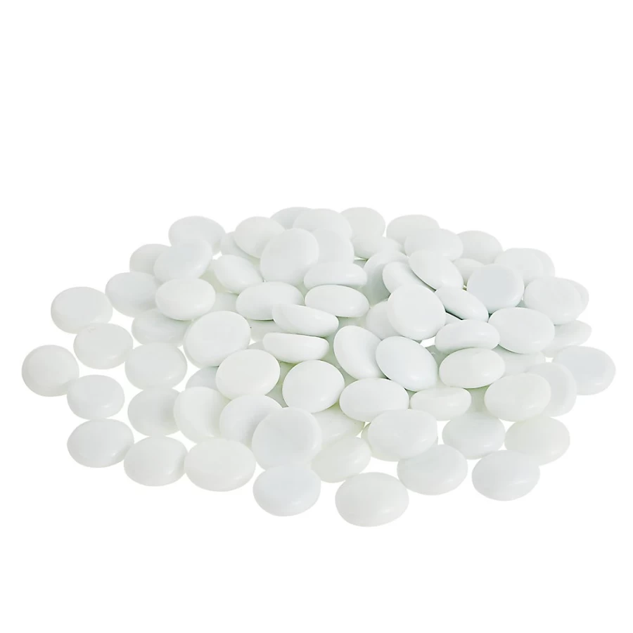 PetSmart Top Fin White Opal Smooth Glass Gem - Aquarium Decor for Fish Tanks