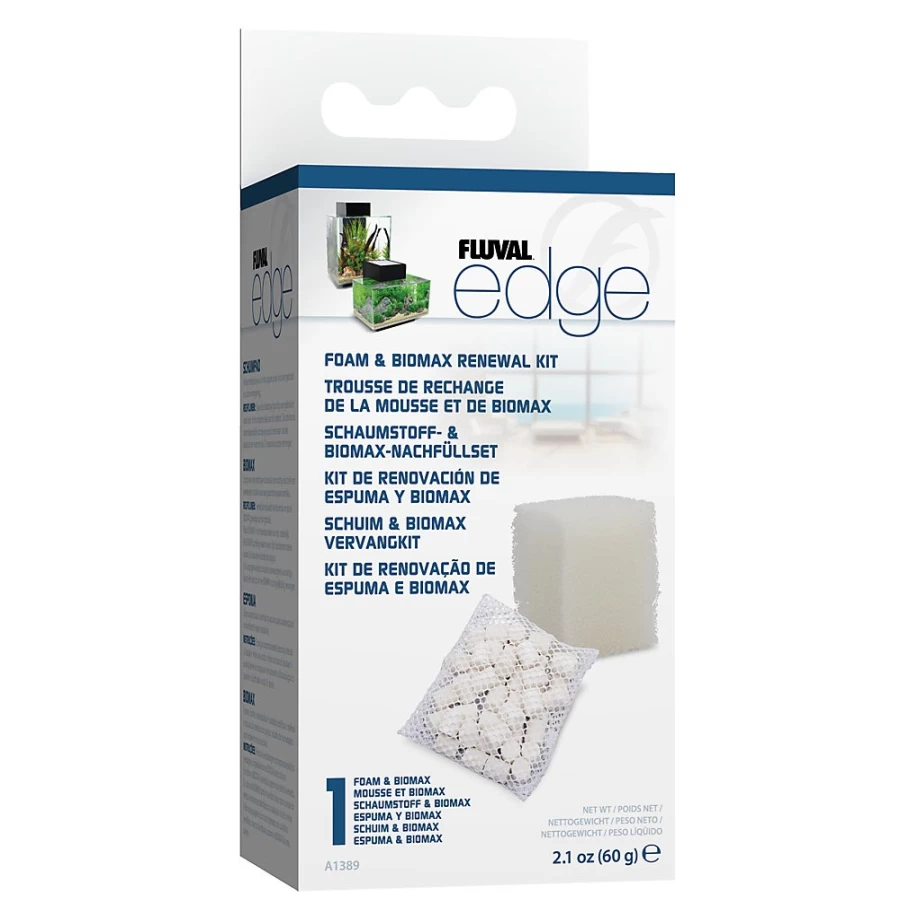 Fluval Edge Foam & Biomax Filter Media Renewal Kit by PetSmart – Aquarium Filter Replacement