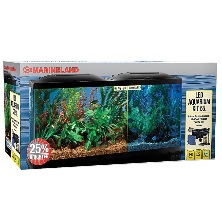 PetSmart Marineland BioWheel LED Aquarium Kit with Filtration System for Freshwater Fish Tanks