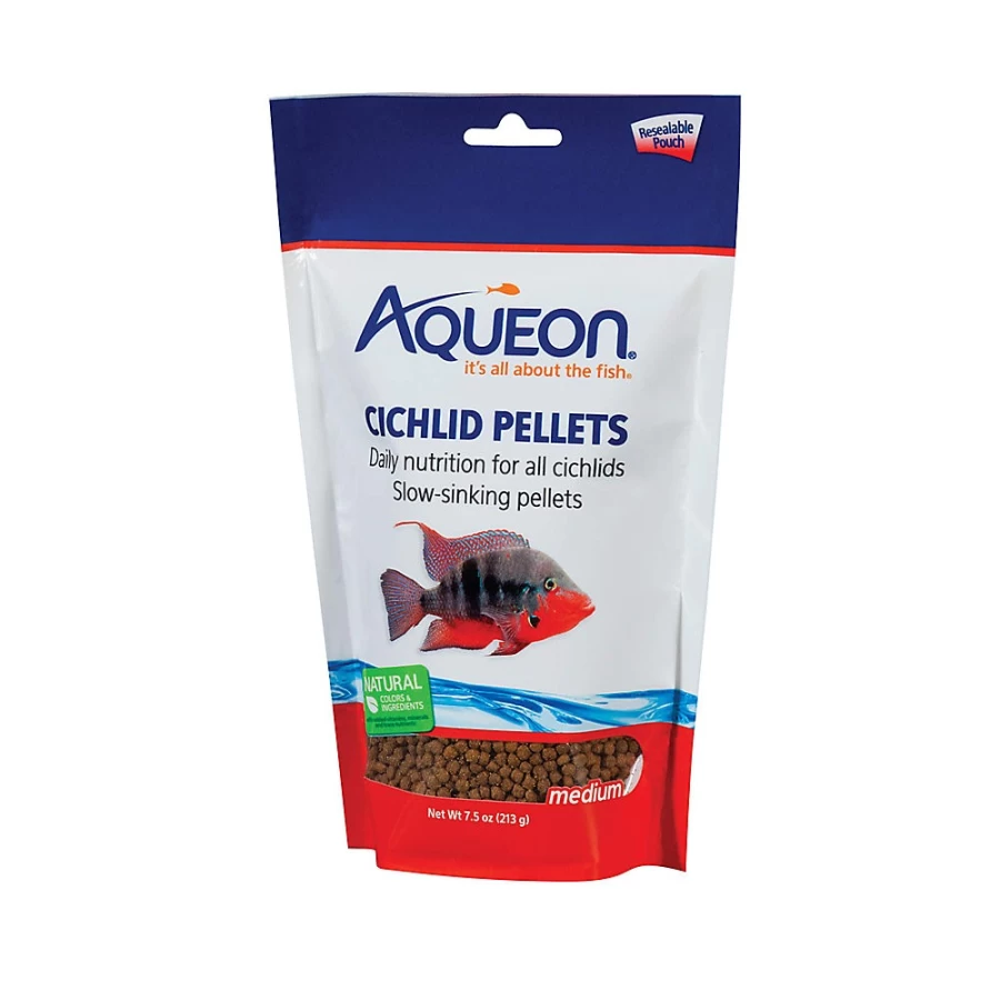 PetSmart Aqueon Cichlid Pellets - Premium Fish Food for Cichlids, High-Protein Diet, Optimal Growth & Color Enhancement