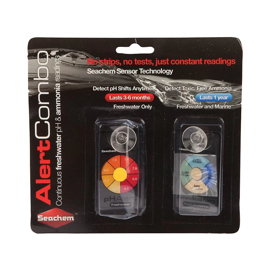 PetSmart Seachem Alert Combo - Aquarium pH & Ammonia Water Quality Monitor for Fish Tanks