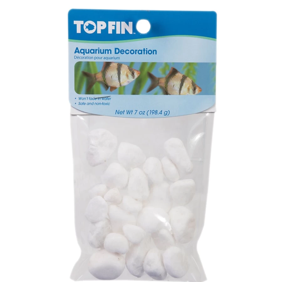 PetSmart Top Fin White Stone Aquarium Decor - Natural Rock Tank Decoration for Fish