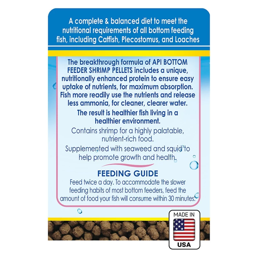 Premium API Bottom Feeder Shrimp Pellets for Fish - High-Quality Aquatic Food by PetSmart