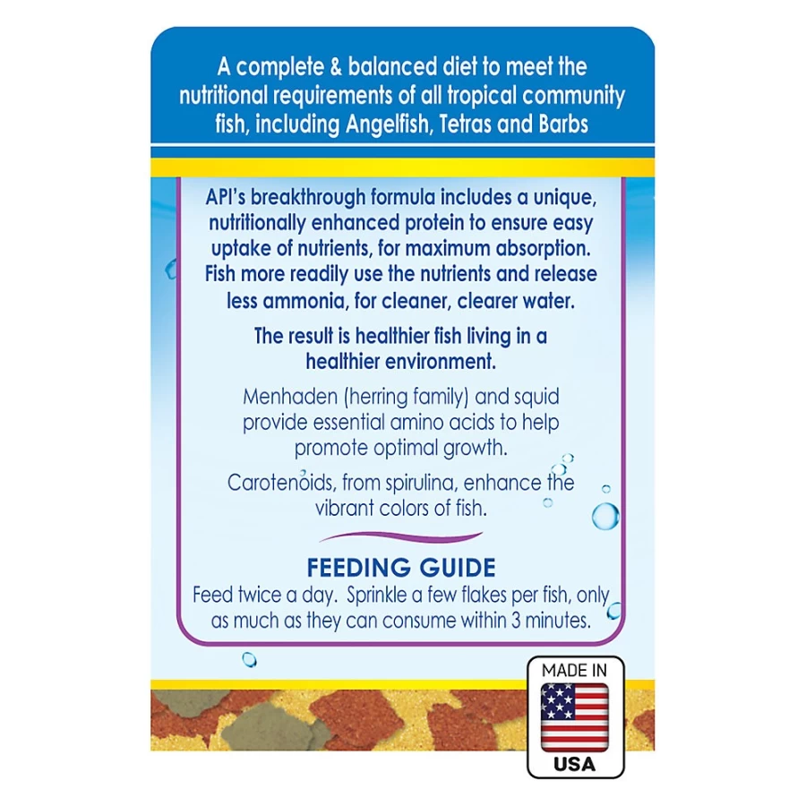 PetSmart API Tropical Community Fish Flakes - Premium Tropical Fish Food for Healthy Aquarium Fish