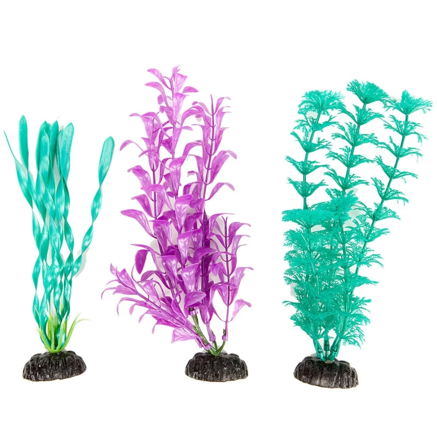 PetSmart Top Fin Pearlized Artificial Aquarium Plants - 12-Piece Variety Pack for Fish Tanks