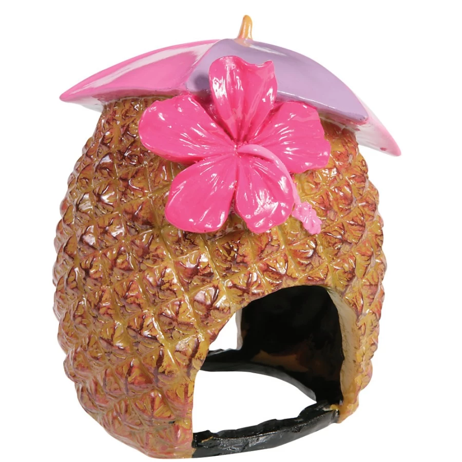 PetSmart Top Fin Pineapple Fish Tank Decor - Tropical Aquarium Ornament for Freshwater Tanks