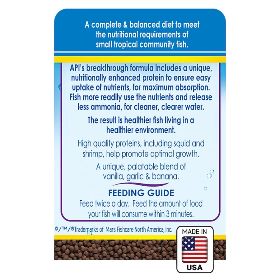 PetSmart API Tropical Mini Pellets - Premium Tropical Fish Food for Small Fish