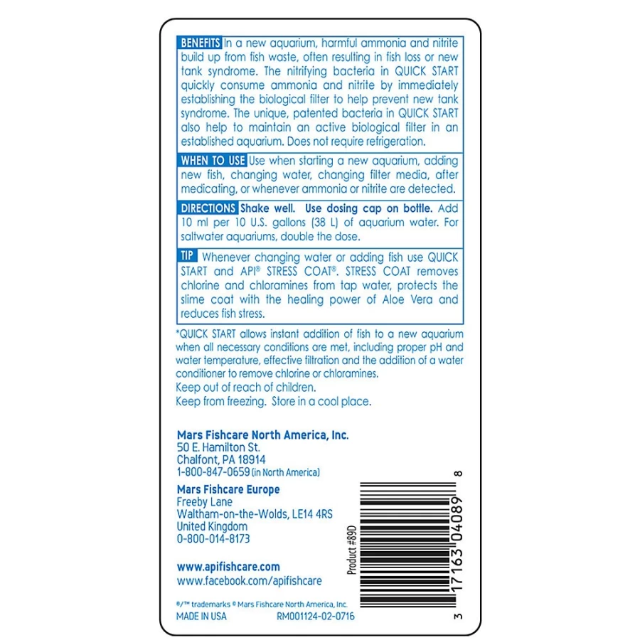 PetSmart API Quick Start Aquarium Water Conditioner for Faster Fish Tank Cycling