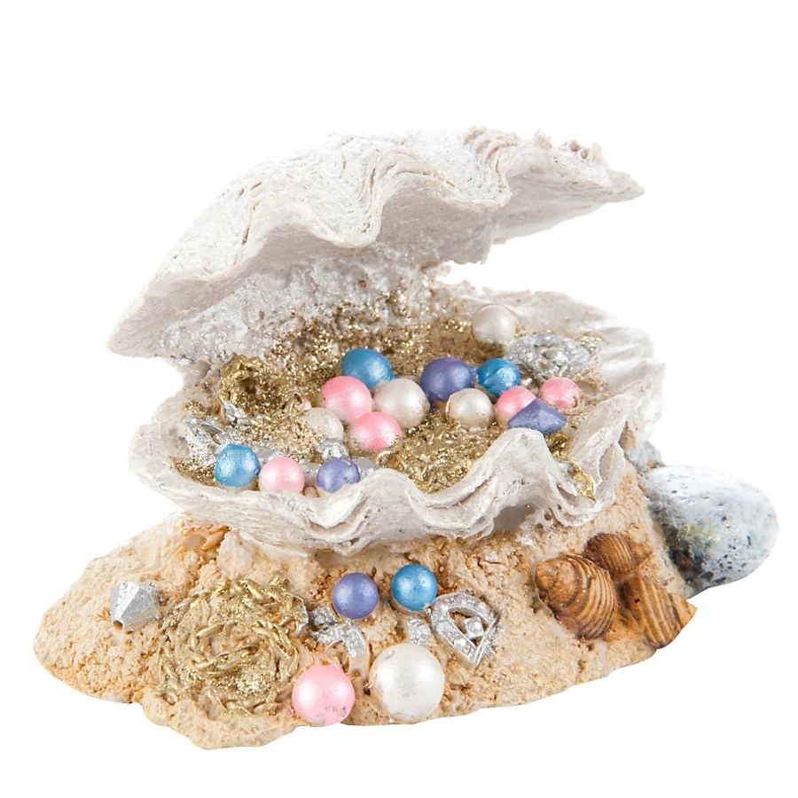 PetSmart Top Fin Clamshell Treasure Decorative Aquarium Ornament for Fish Tanks