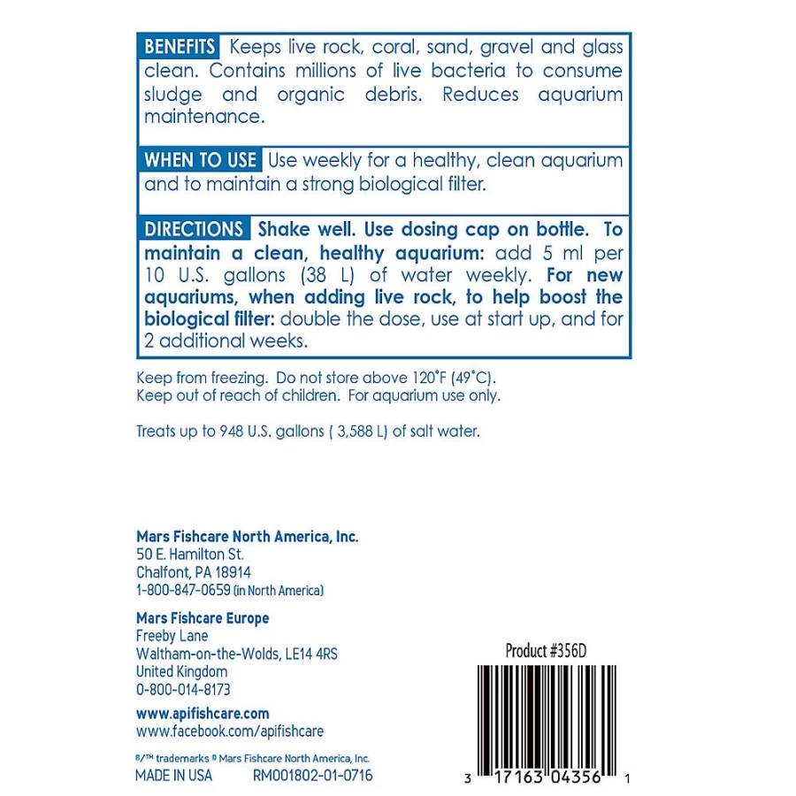 PetSmart API Marine Stress Zyme - Aquarium Water Conditioner for Fish Tank Health & Stress Relief