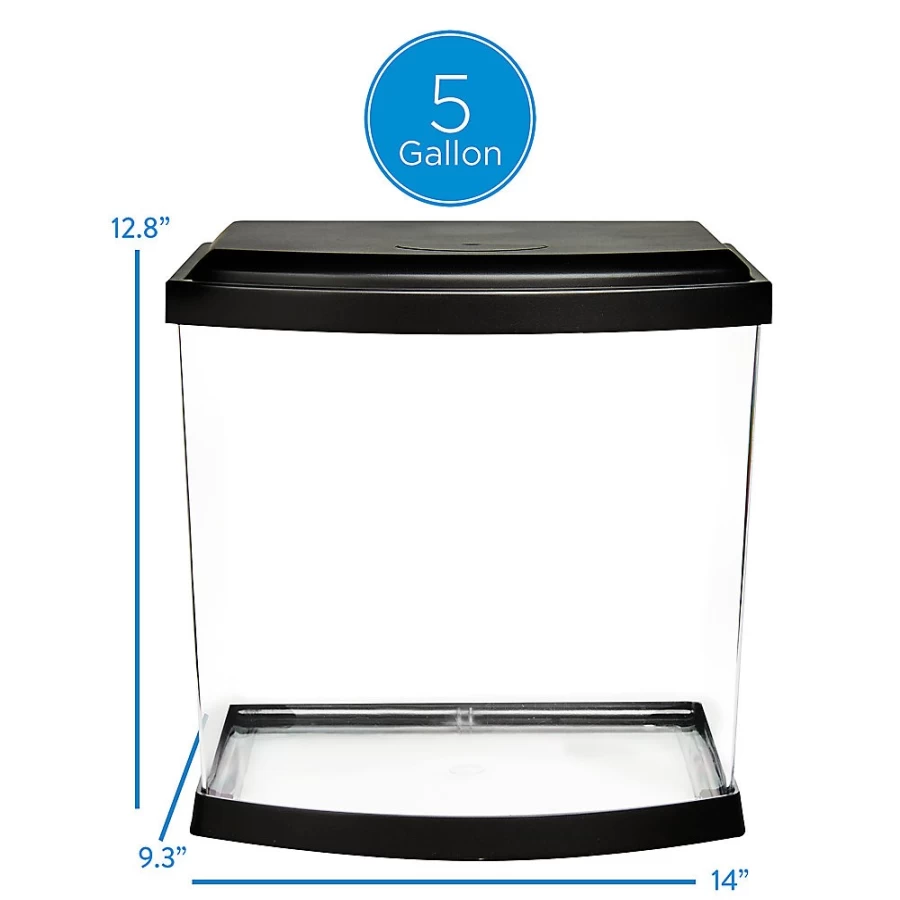 PetSmart Top Fin 5 Gallon Split Bowfront Aquarium Tank for Fish
