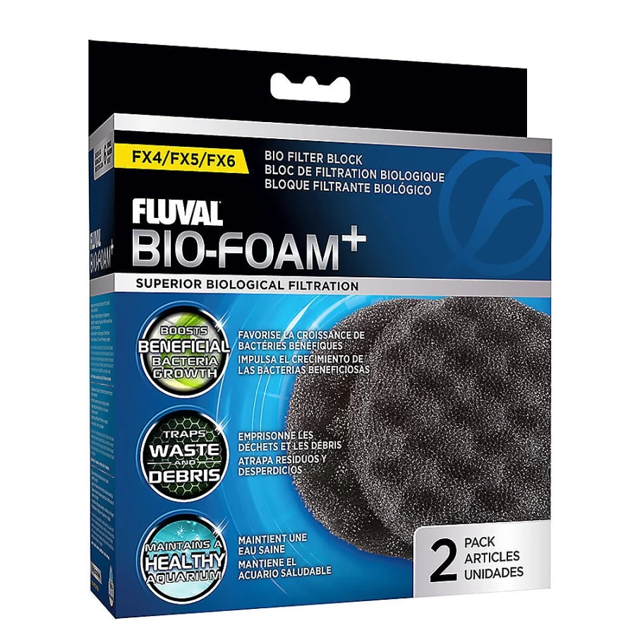 PetSmart Fluval FX5 FX6 Canister Filter Bio Foam Replacement 2-Pack for Aquarium Maintenance