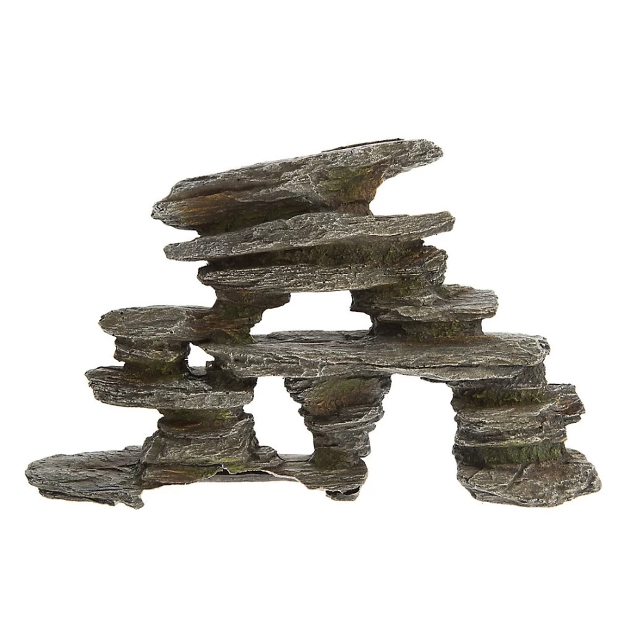 PetSmart Top Fin Gray Stacked Rock Aquarium Decoration for Fish Tank