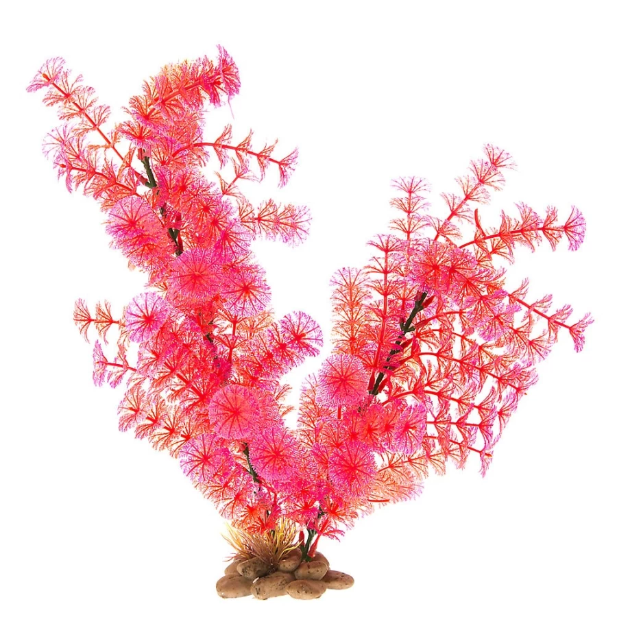 PetSmart Top Fin 16-Inch Artificial Aquarium Plants - Silk Flowering Decor for Fish Tanks