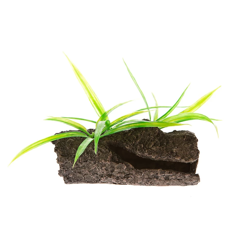 PetSmart Top Fin Mopani Wood Aquarium Decor with Artificial Plants for Fish Tanks