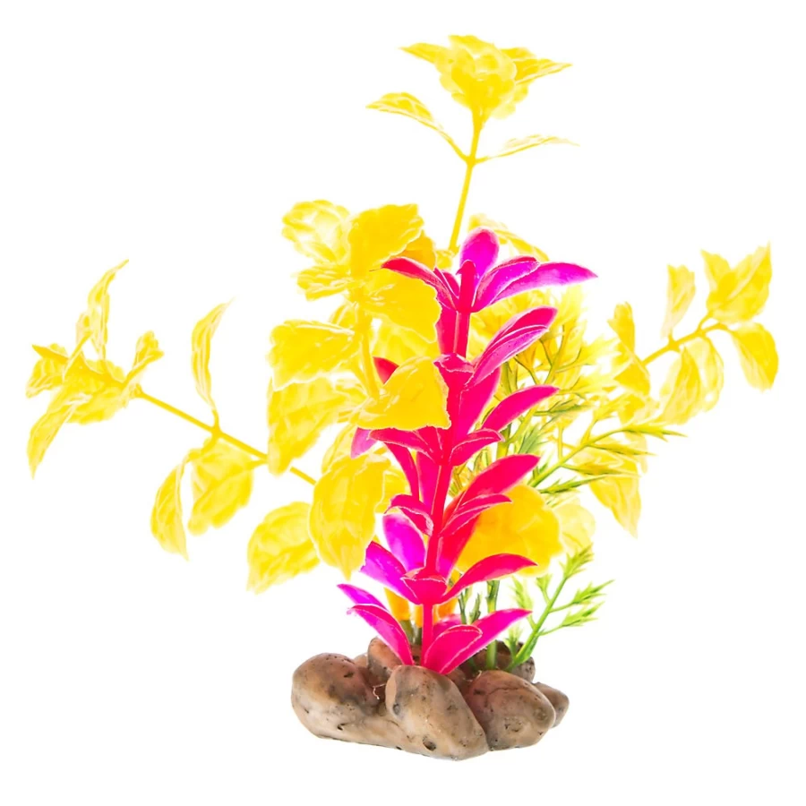 PetSmart Top Fin Artificial Mini Leafy Aquarium Plants - Set of 4 Realistic Plastic Tank Decorations