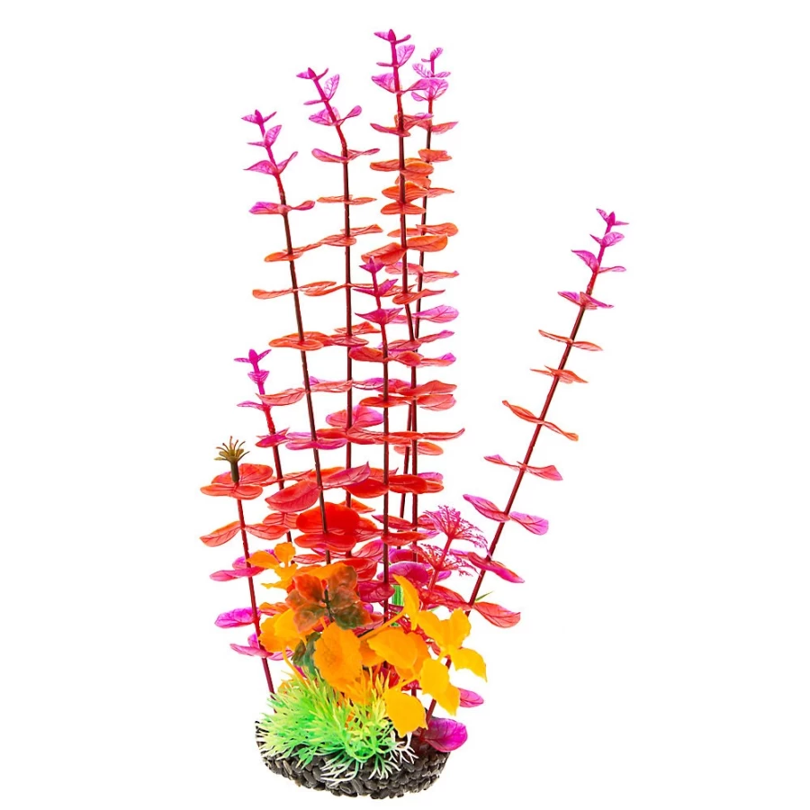 PetSmart Top Fin 14-Inch Artificial Aquarium Plants - Multi-Landscape Decor for Fish Tanks